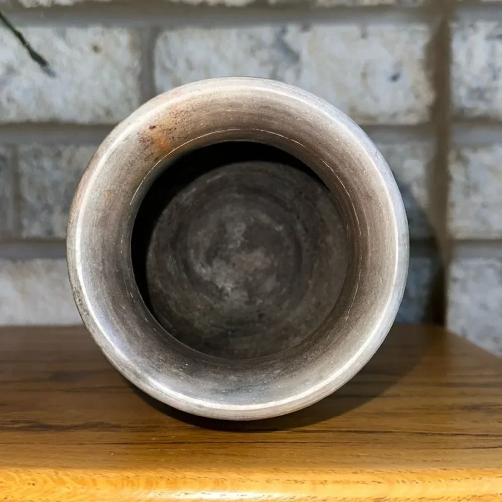 Handmade Pottery Vase Artist Signed Space Gray  Ivory Rust Lavender Tan